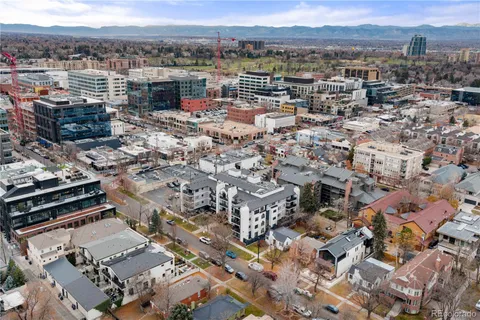 an aerial view of a city