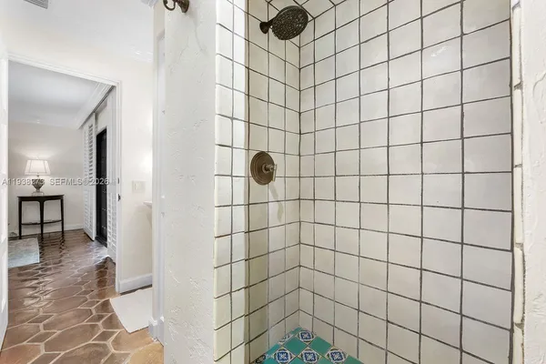 a bathroom with a shower