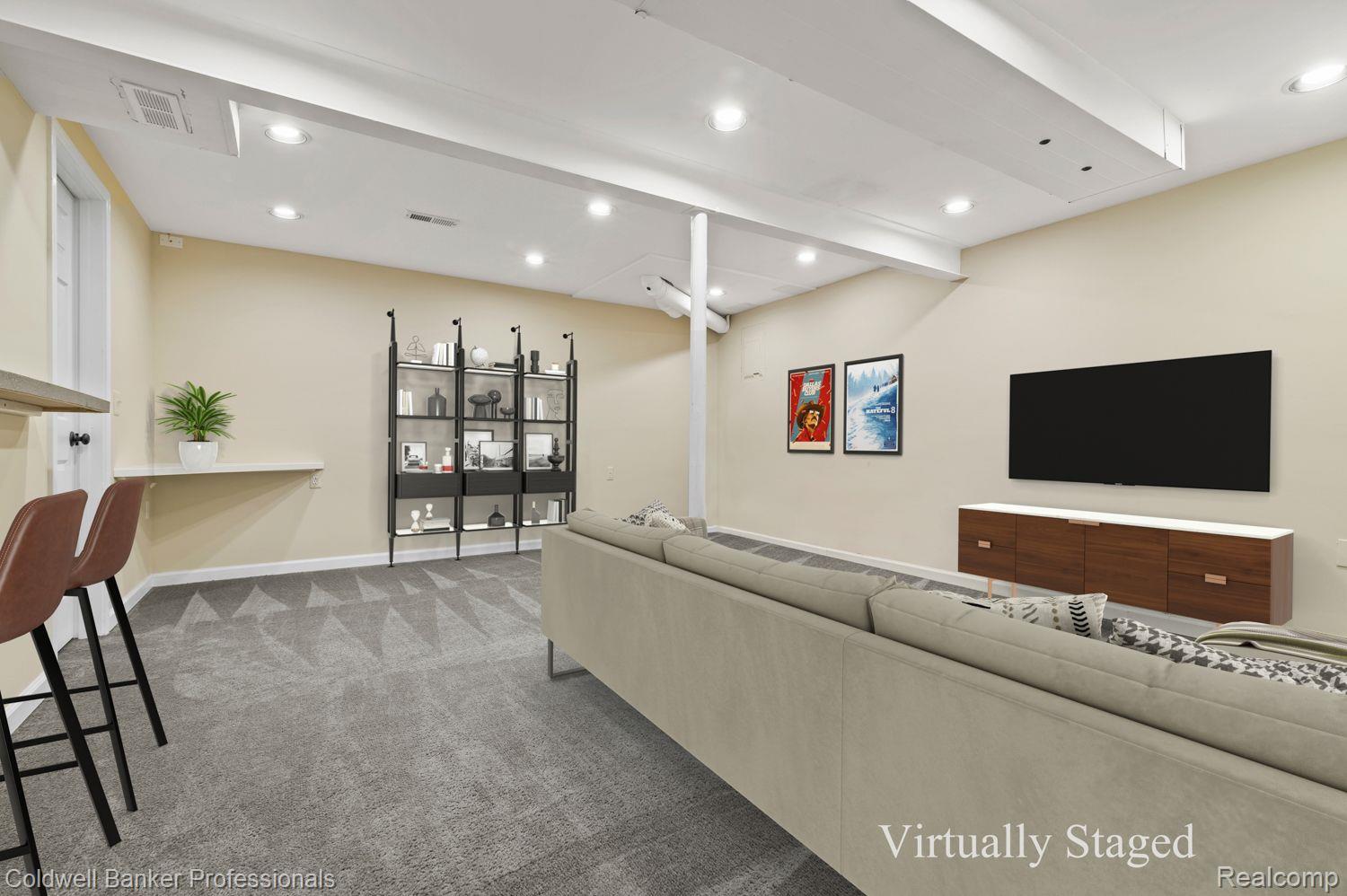 24676 Jamestowne Road Novi, MI 48375 - Photo 21 of 30 Lower Level Rec Room-Virtually Staged