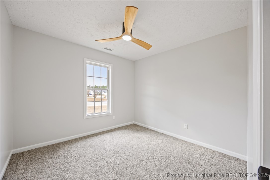 122 Tanner Loop Raeford, NC 28376 - Photo 29 of 36 an empty room with windows and chandelier fan