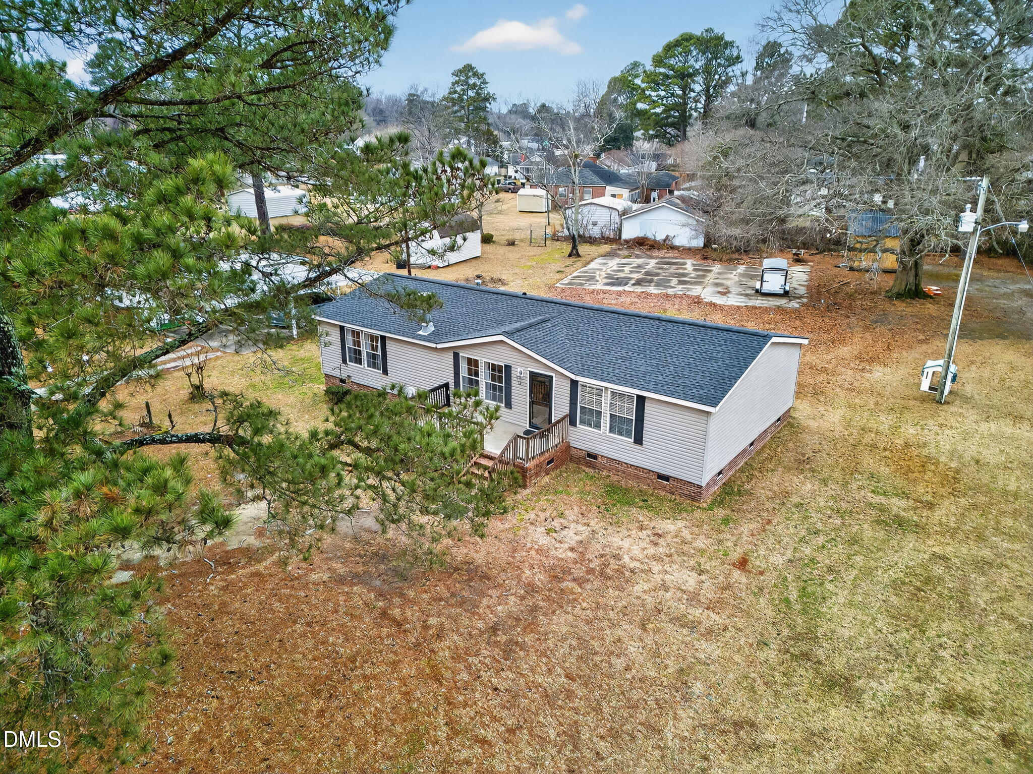 112 Morgan Street Erwin, NC 28339 - Photo 35 of 35 an aerial view of a house with a yard basket ball court and outdoor seating