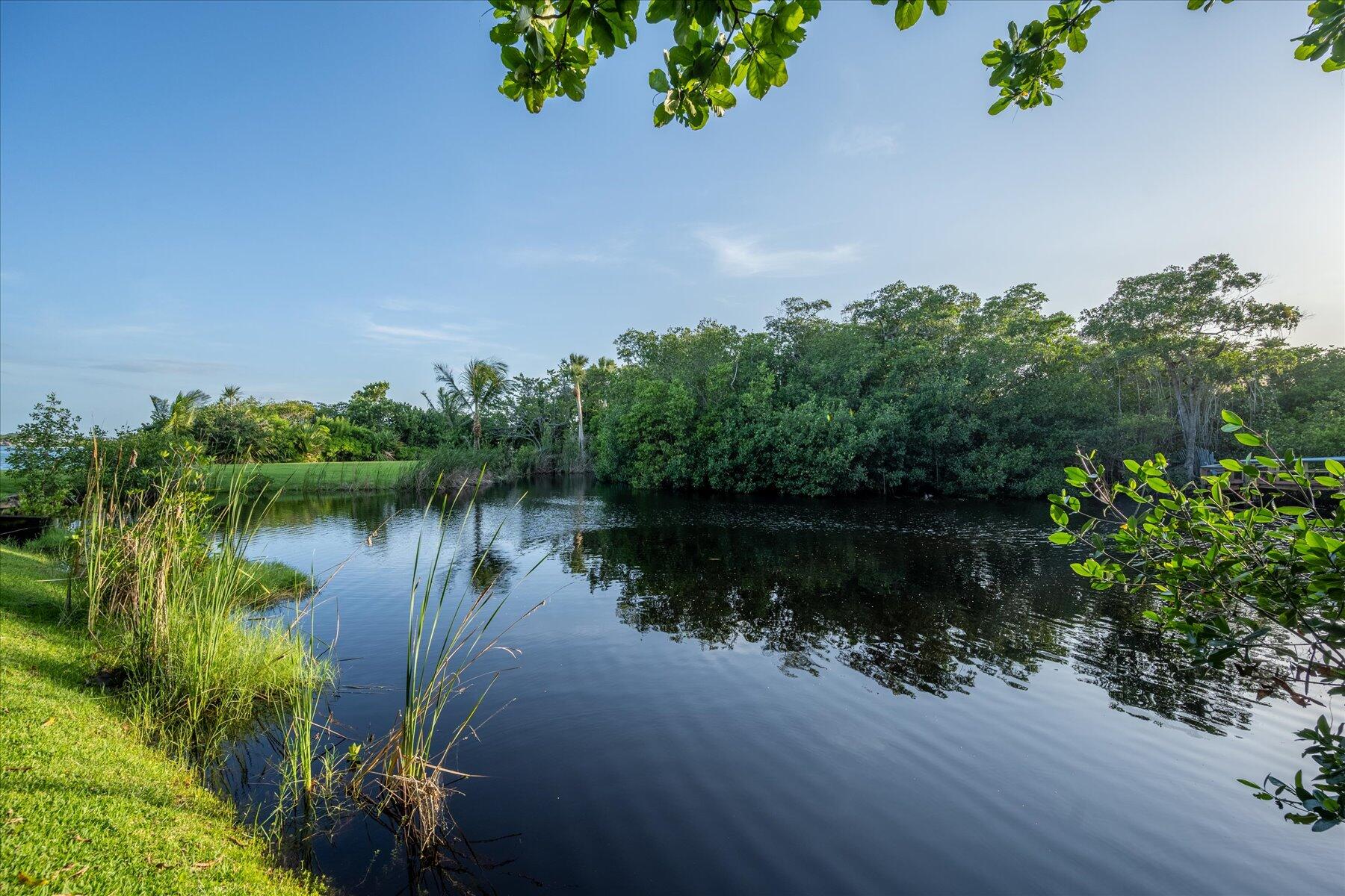 49 West High Point Road Sewall's Point, FL 34996 - Photo 90 of 99 a view of a lake with a building in front of it