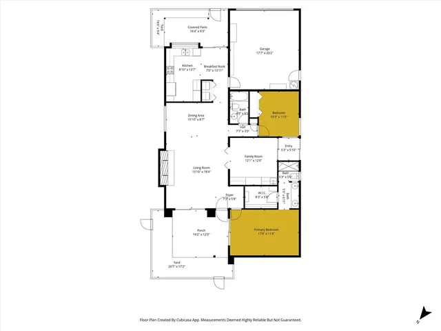 a view of a bench in the patio