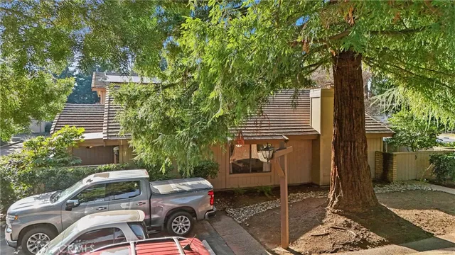 a backyard of a house with lots of green space