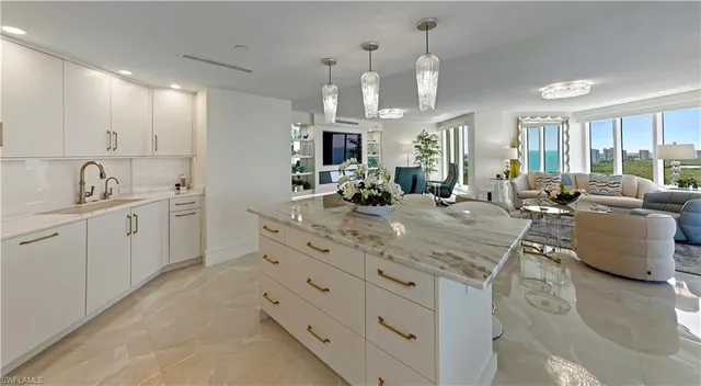 a bathroom with sink and mirror