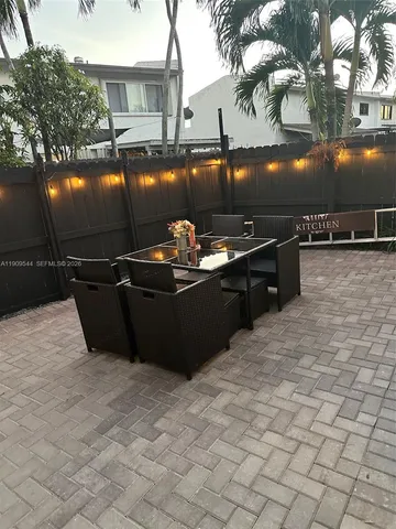 a view of a swimming pool with a yard