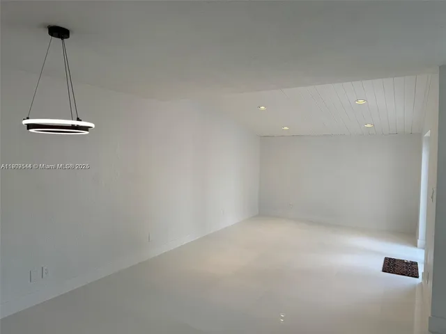 a view of a room with a gallery