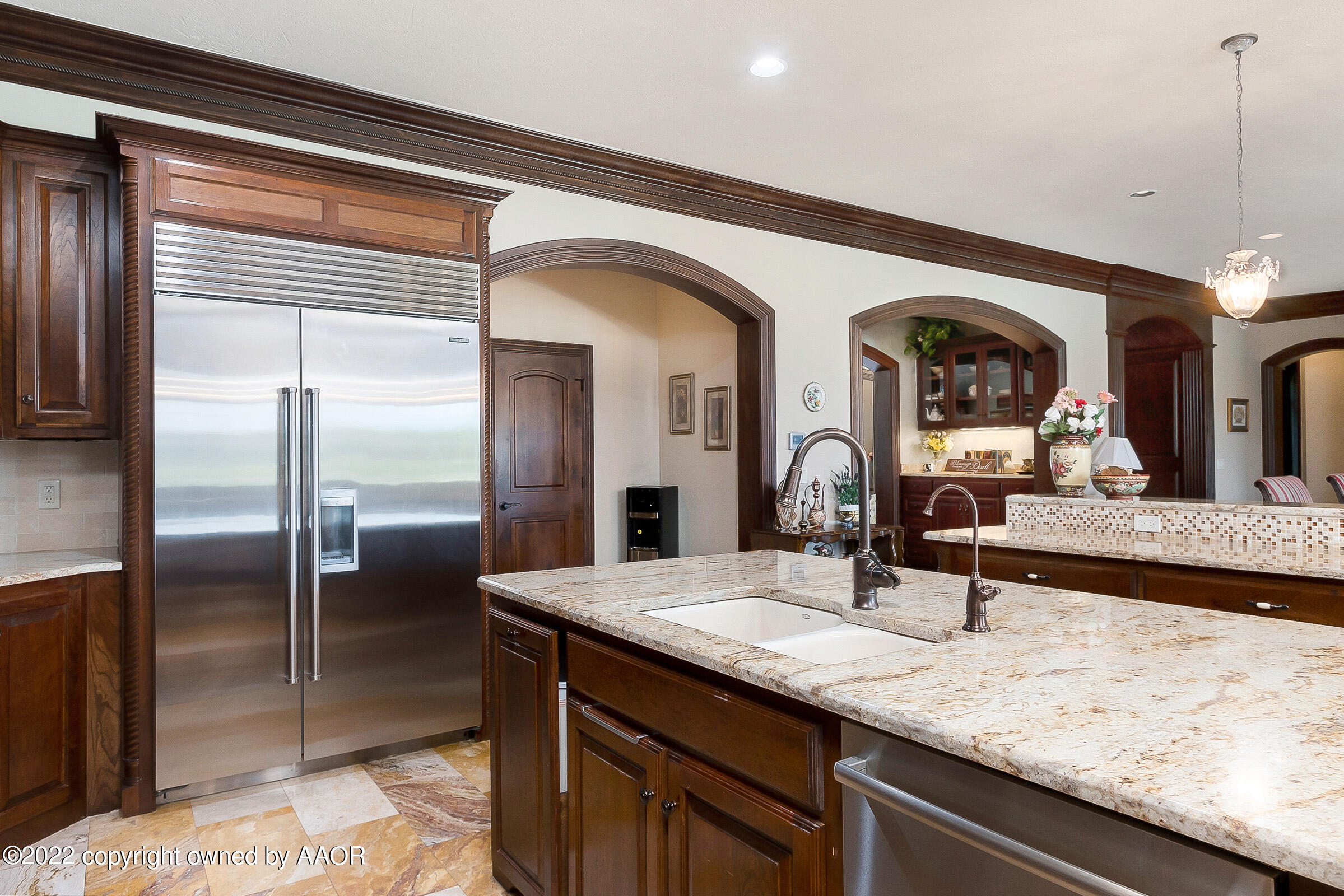 16 Merion Place Amarillo, TX 79124 - Photo 18 of 71 a bathroom with a granite countertop sink and a mirror