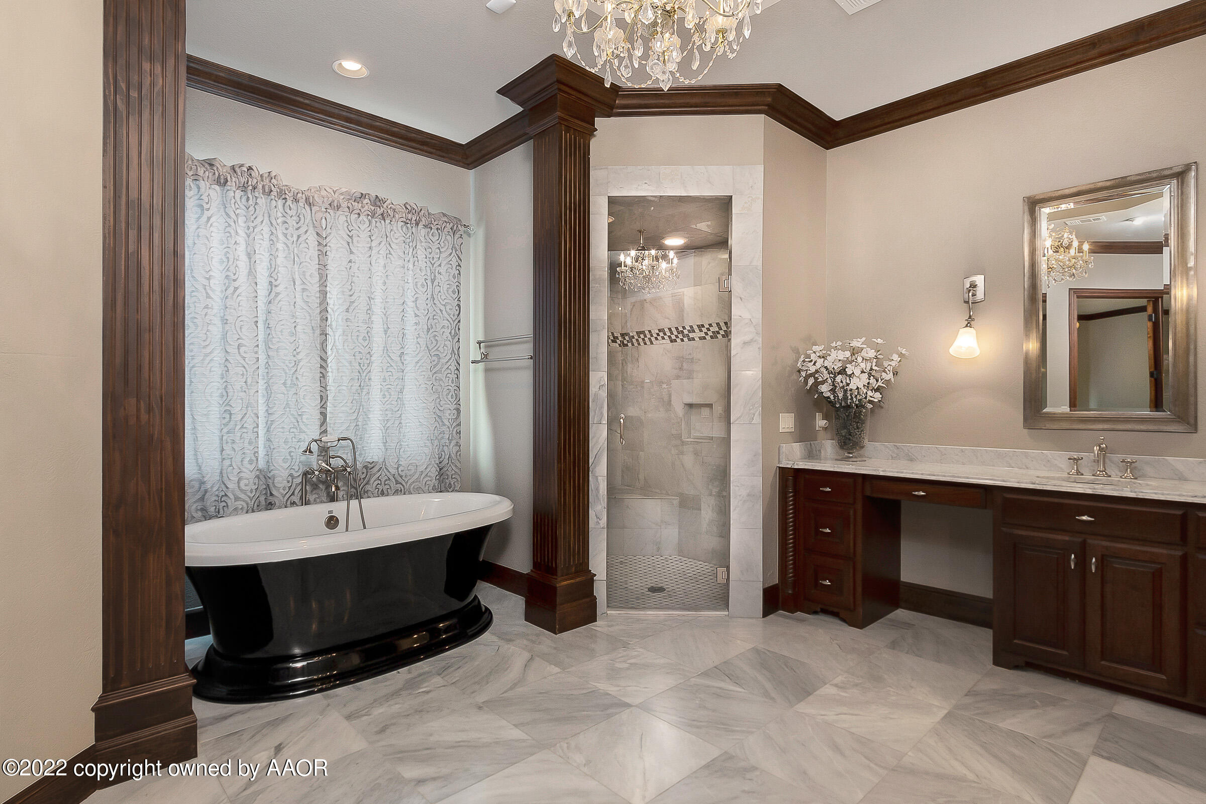 16 Merion Place Amarillo, TX 79124 - Photo 42 of 71 a bathroom with a double vanity sink and a mirror