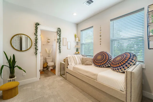 a living room with furniture