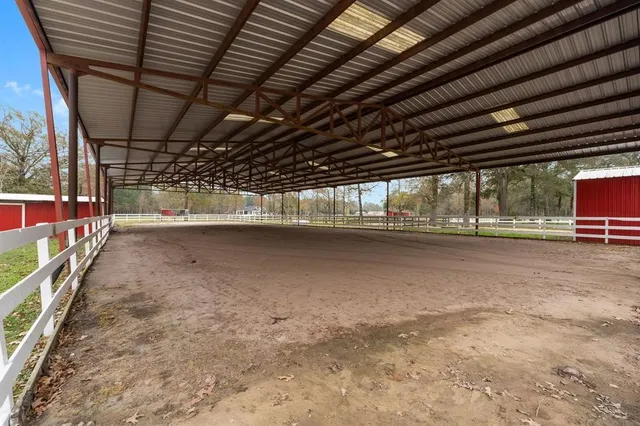 a view of a room with wooden walls