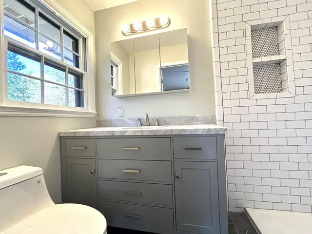 a bathroom with a shower