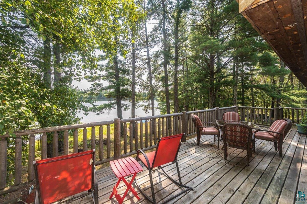 11758 South Long Lake Road Solon Springs, WI 54873 - Photo 16 of 38 Wooden deck featuring a water view