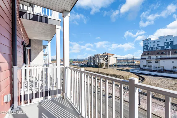 a view of a balcony with city view