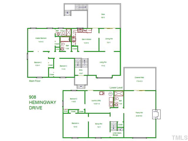 908 Hemingway Drive Raleigh, NC 27609 - Photo 25 of 25 Floor Plan of the home.