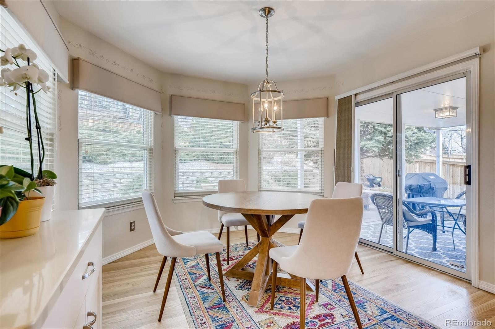 9396 Desert Willow Road Highlands Ranch, CO 80129 - Photo 9 of 40 a view of a dining room with furniture window and wooden floor