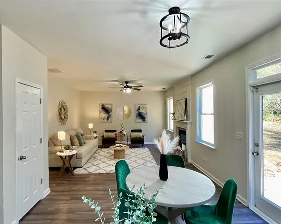 a living room with furniture