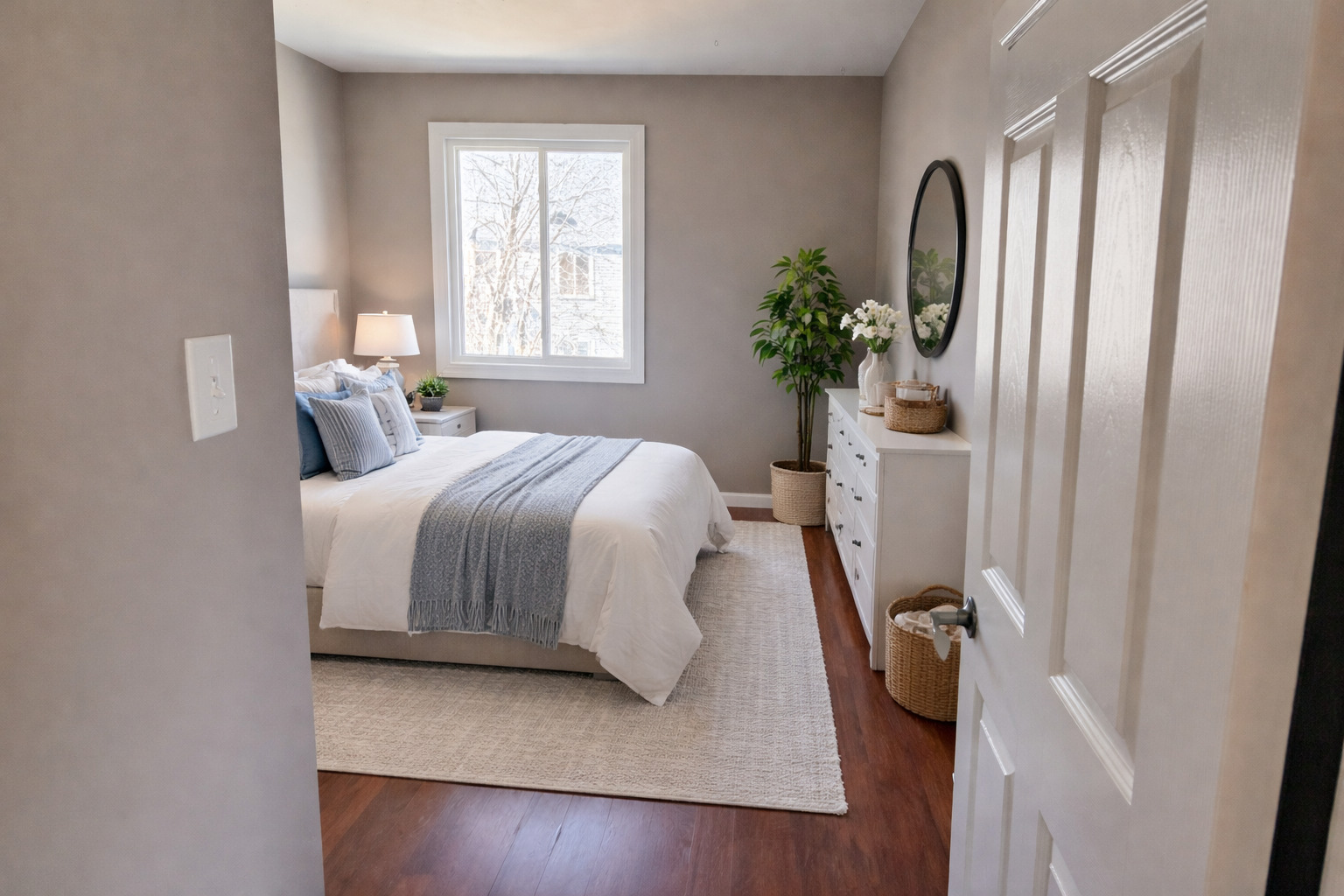 7594 Sarson Way Hanover Park, IL 60133 - Photo 14 of 26 a bedroom with a bed table and a window