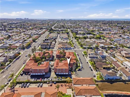 an aerial view of a city with lots of residential buildings
