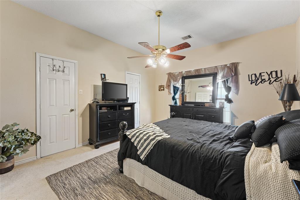 8515 Sandy Hill Road Brenham, TX 77833 - Photo 22 of 25 Bedroom with carpet and ceiling fan
