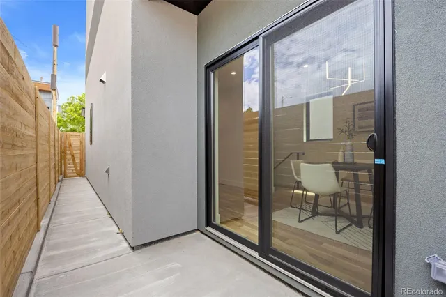 a view of a bathroom with a glass door