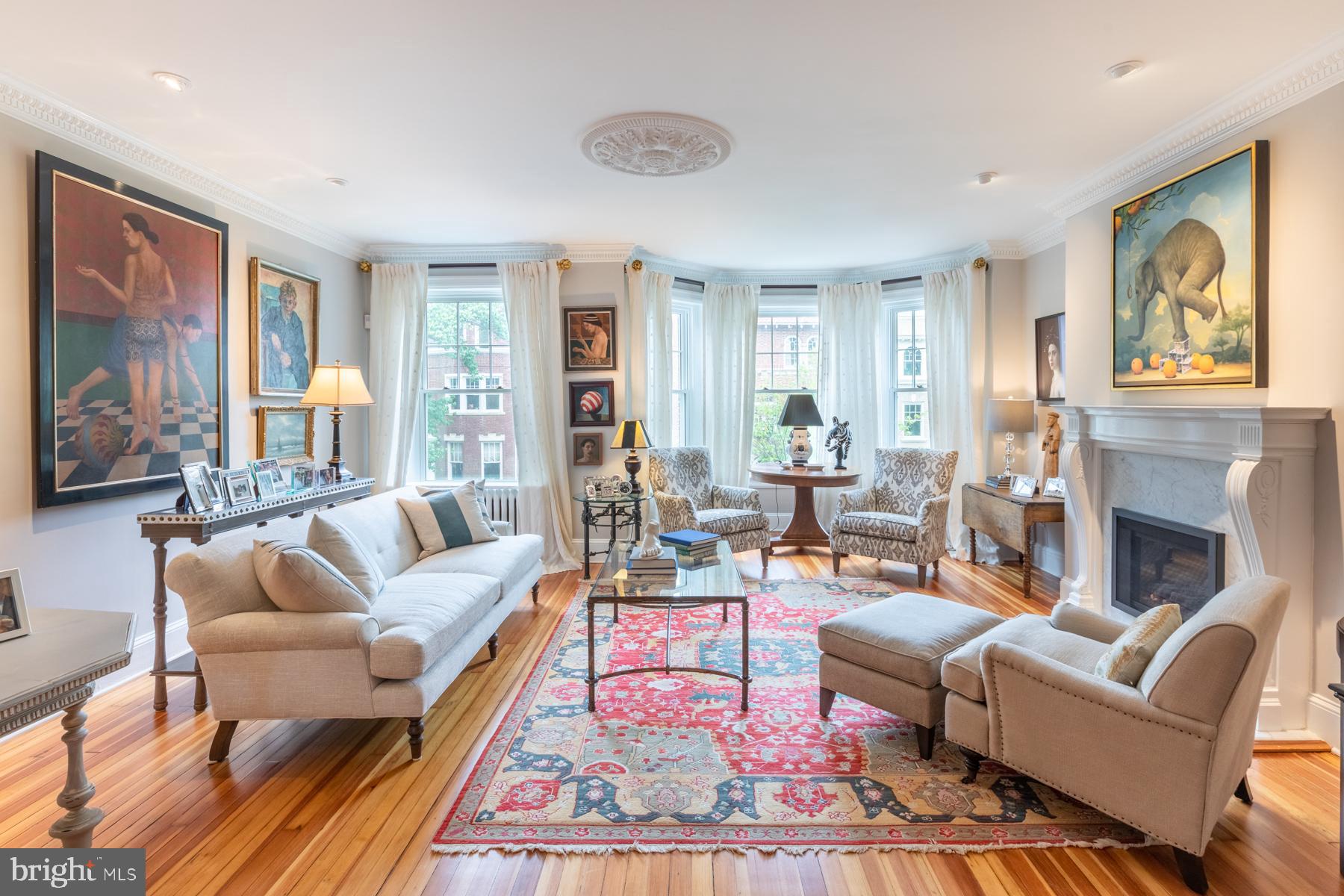 1854 Kalorama Road Northwest Washington, DC 20009 - Photo 21 of 43 Second level sitting room with large bay windows