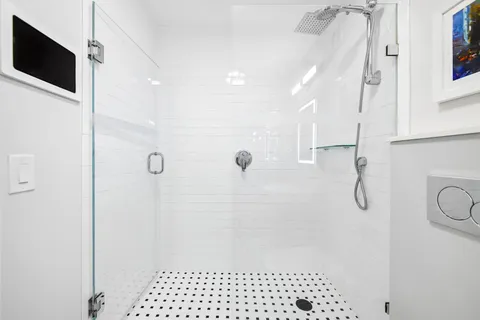 a bathroom with a shower