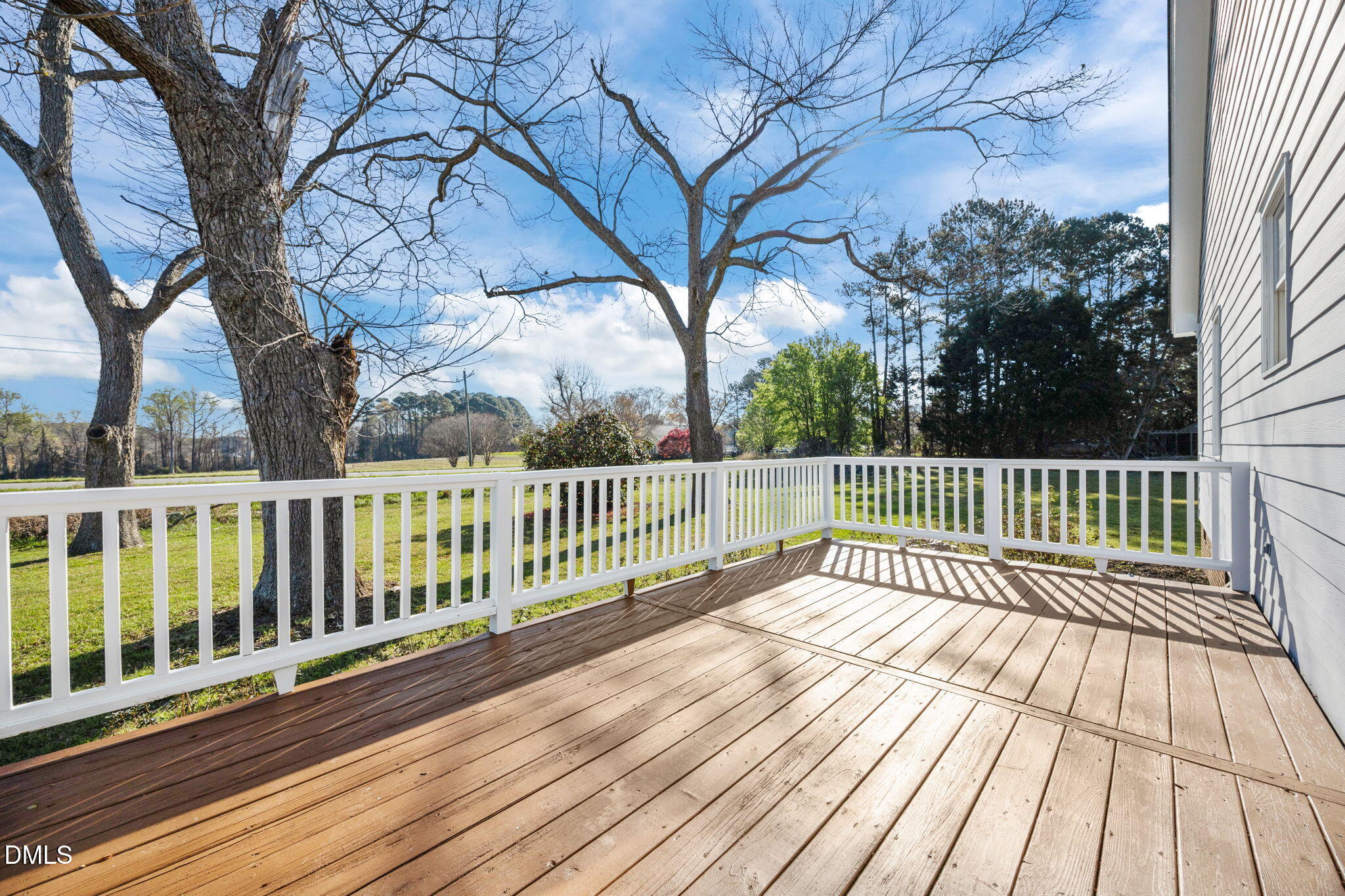 118 Kayleigh Court Willow Spring, NC 27592 - Photo 32 of 37 a view of a wooden deck with a trees