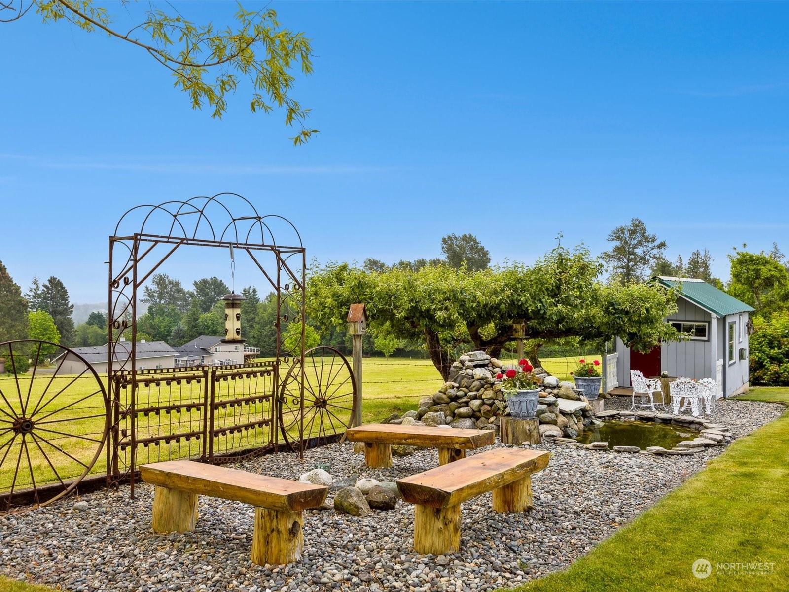 2625 Mountain View Road Ferndale, WA 98248 - Photo 8 of 40 swimming pool with outdoor seating and plants