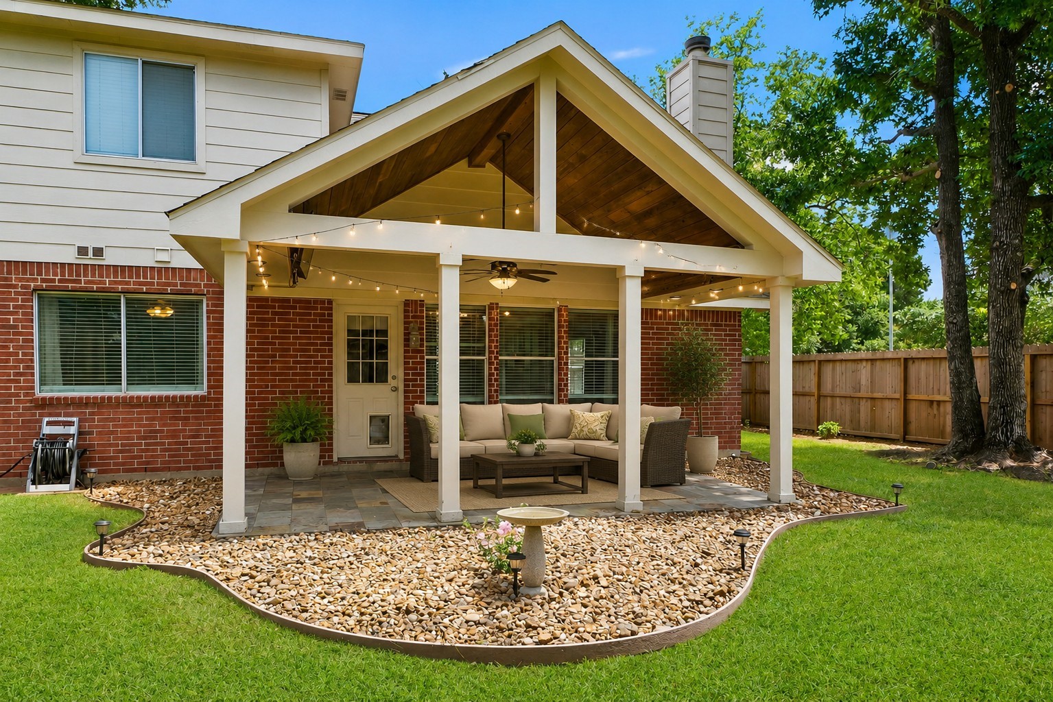 3403 Arromanches Lane Spring, TX 77388 - Photo 35 of 39 The covered porch is a fabulous benefit to enjoy outdoor living in the backyard.