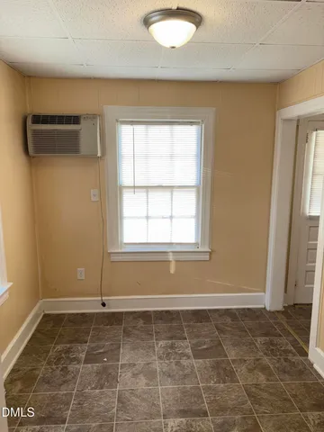 a view of a livingroom with a window