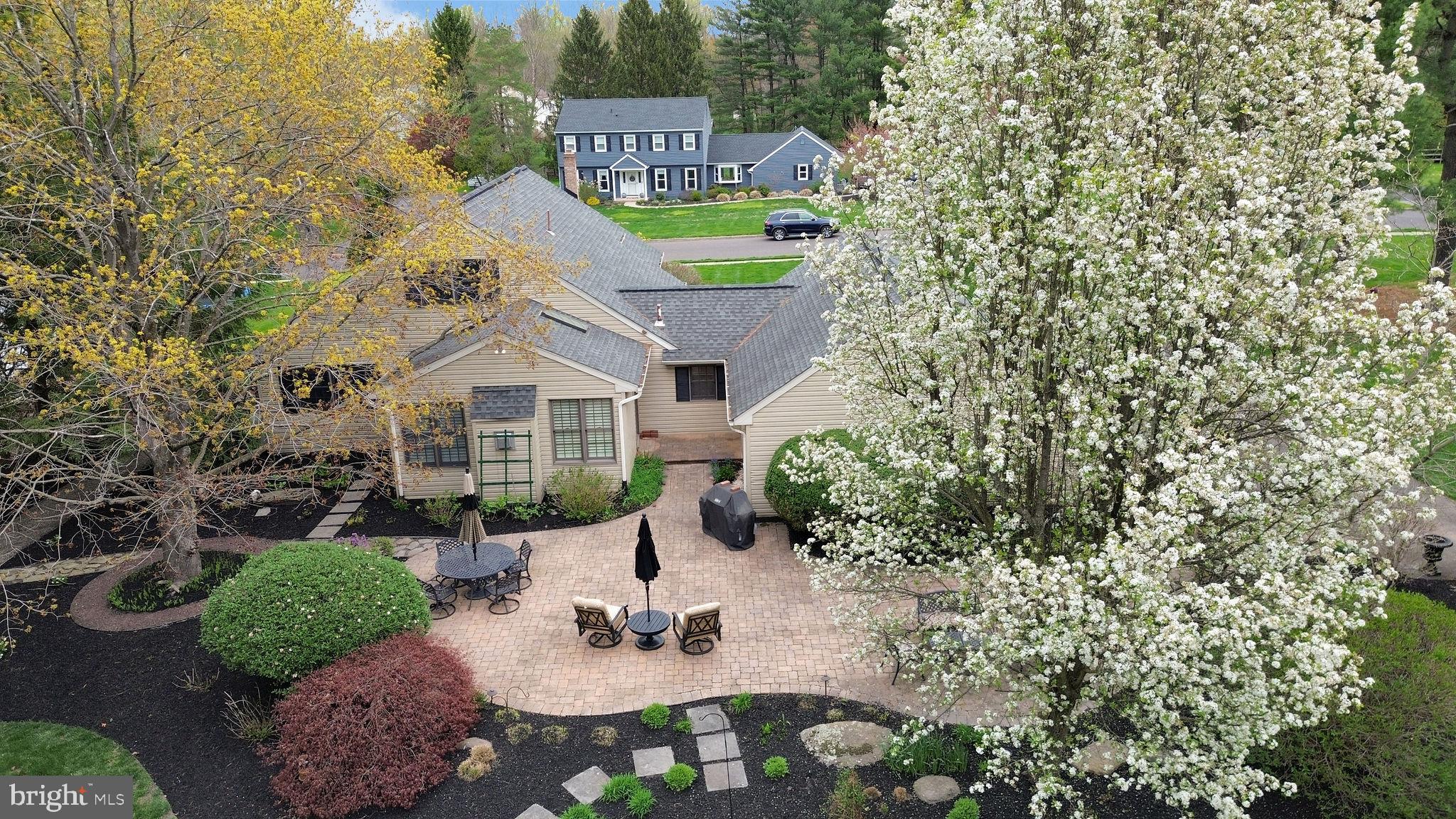 54 John Dyer Way Doylestown, PA 18902 - Photo 47 of 61 a aerial view of a house with swimming pool and large trees