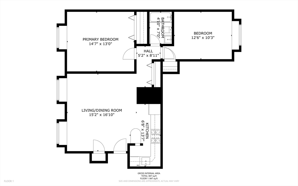 116 Sutherland Road, Unit 1A Boston, MA 02135 - Photo 21 of 21 a picture of a floor plan