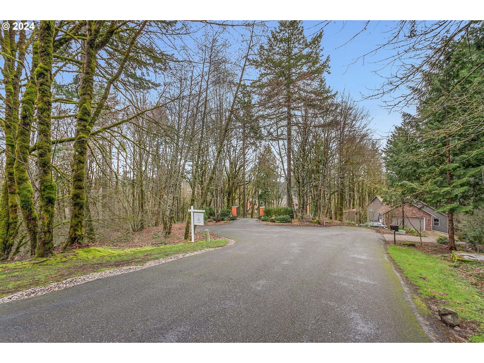 a backyard of a house with lots of green space