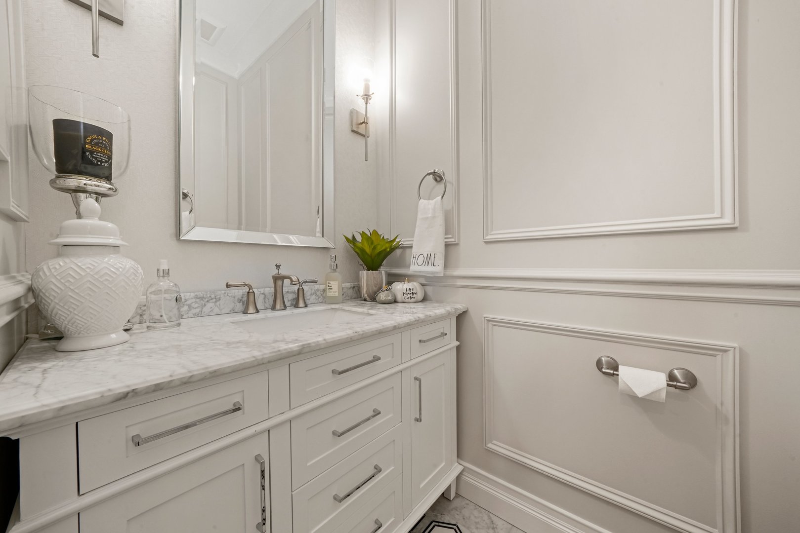329 South Delphia Avenue Park Ridge, IL 60068 - Photo 12 of 25 a bathroom with a granite countertop sink and a mirror