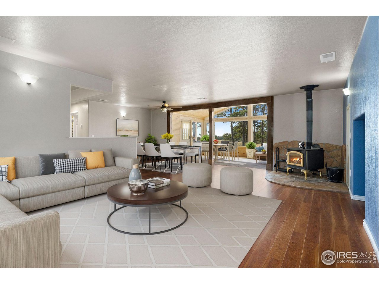 7770 Red Mountain Road Livermore, CO 80536 - Photo 7 of 36 a living room with furniture and a large window