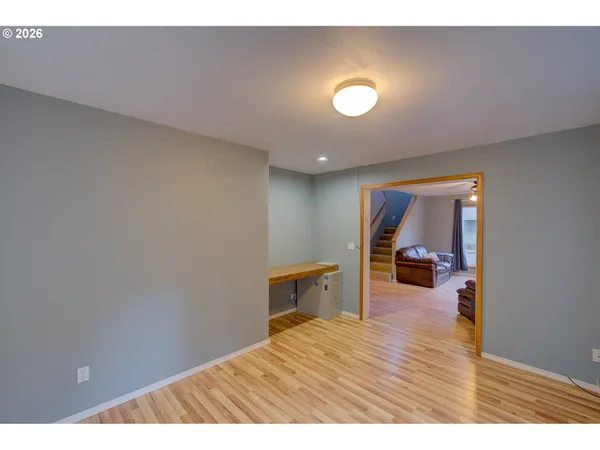 a view interior of a house with wooden floor