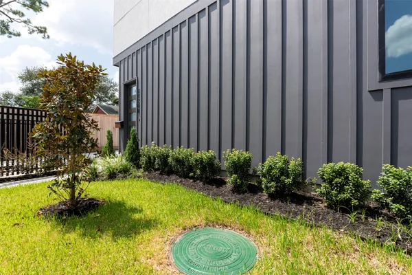 a view of a backyard with plants