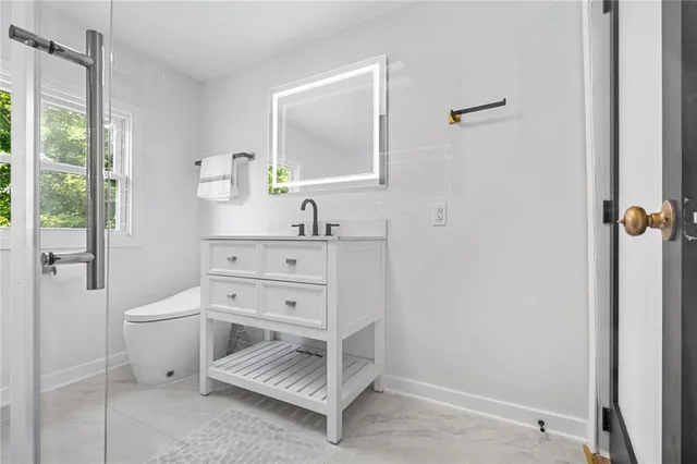 a view of a room that has a window in it