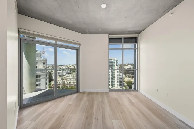 a view of a balcony with an outdoor space