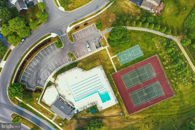 an aerial view of a house