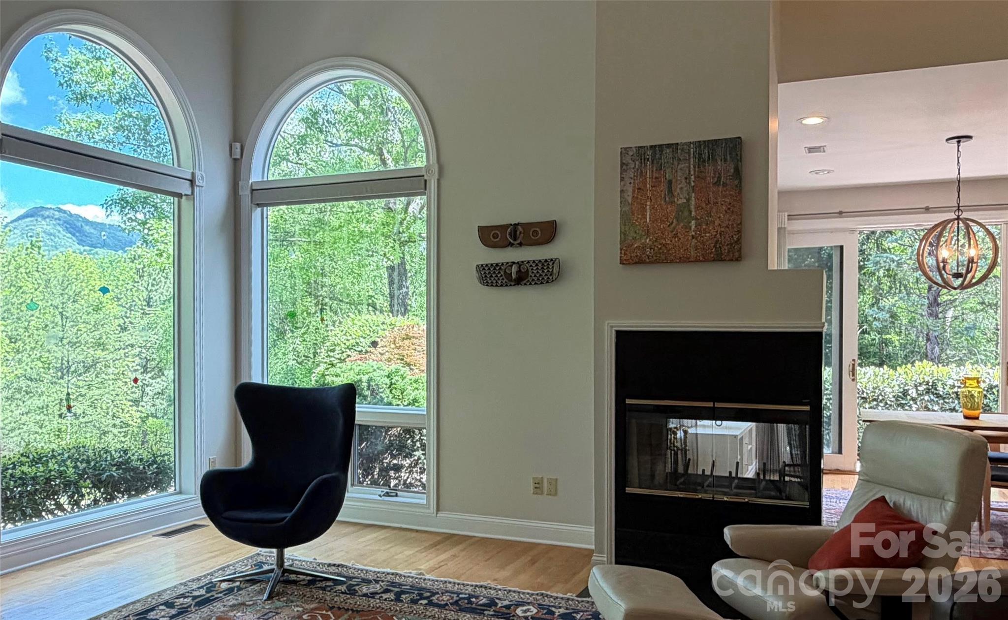 556 Quail Ridge Boulevard Lake Lure, NC 28746 - Photo 9 of 48 a living room with furniture and a fireplace
