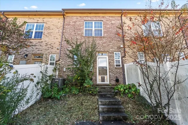 a brick building with a large windows