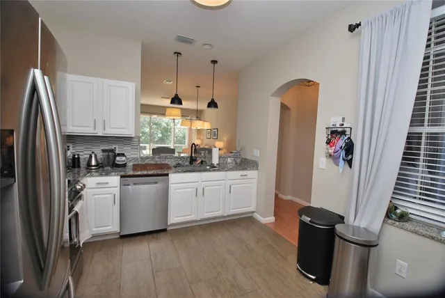 a view of a yard with a trees