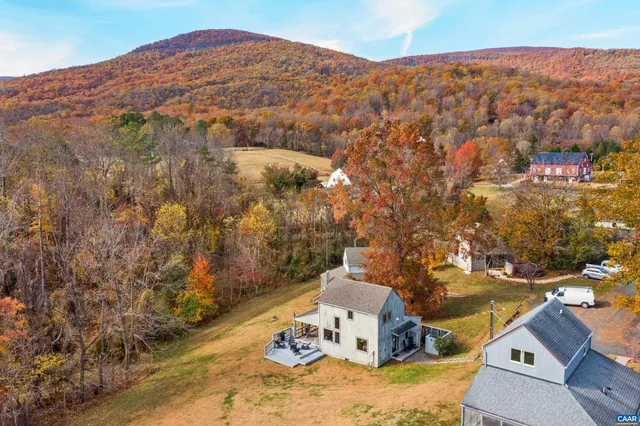 a view of a house with a mountain