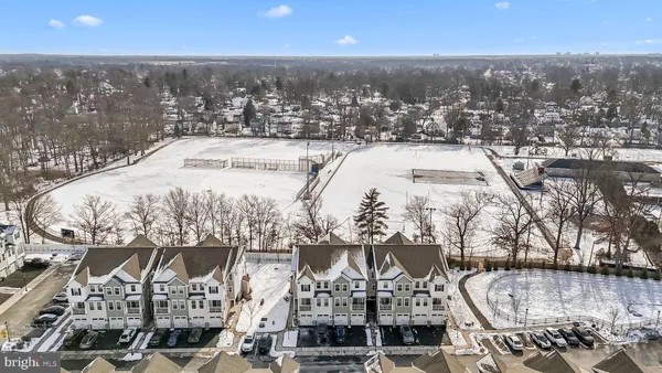 a view of a big building with large windows