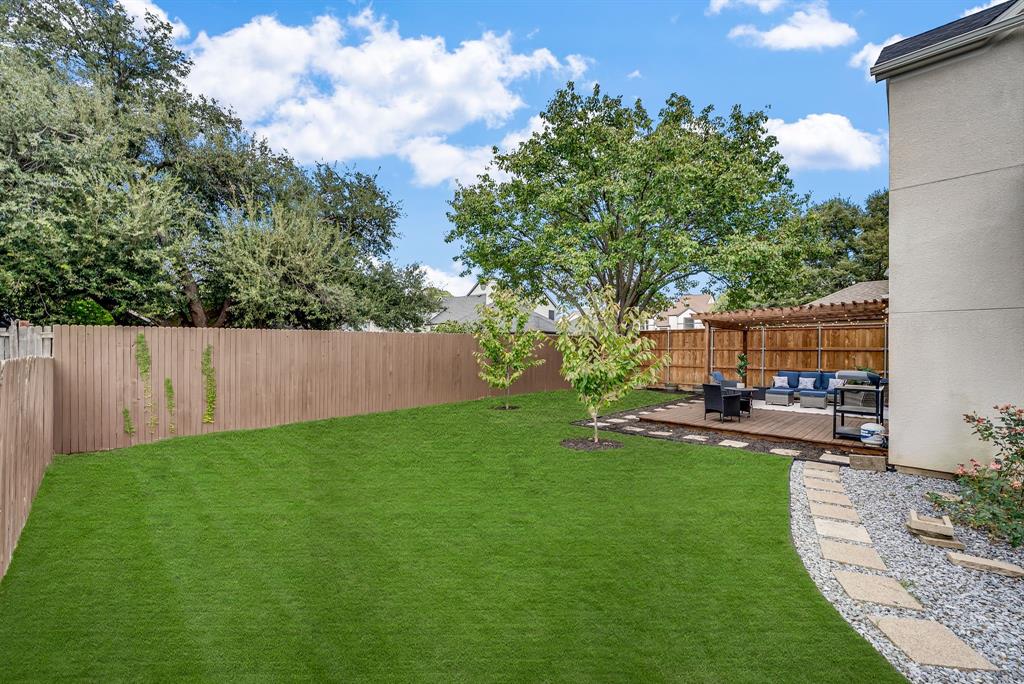 6053 Buffridge Trail Dallas, TX 75252 - Photo 31 of 40 a view of a backyard with sitting area