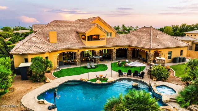 an aerial view of a house