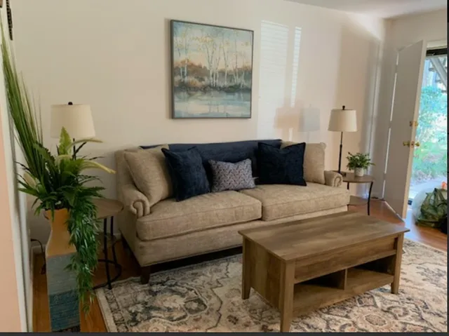 a living room with furniture