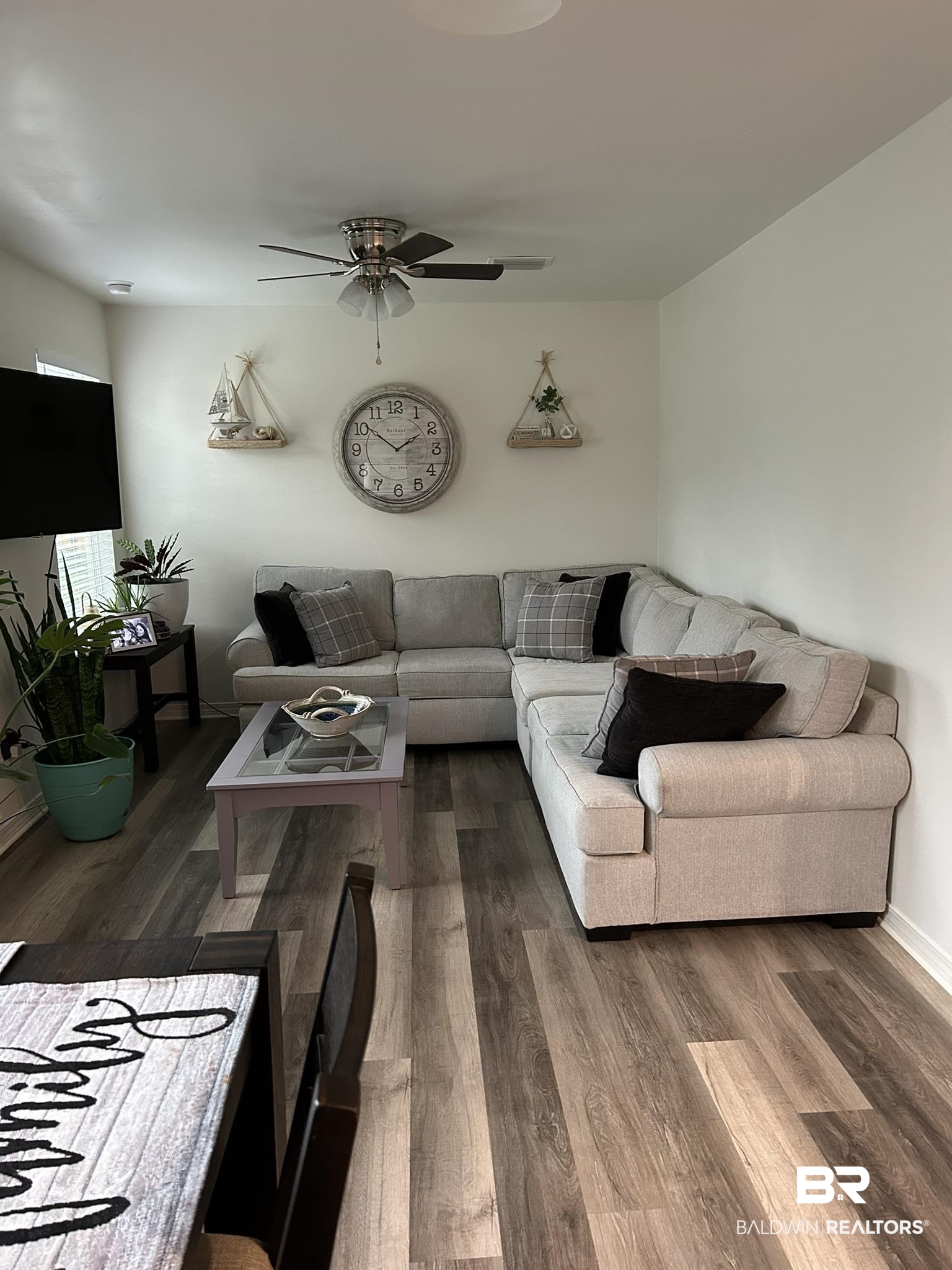 2 Canterberry Circle Foley, AL 36535 - Photo 18 of 24 Living room featuring dark wood-style floors and ceiling fan